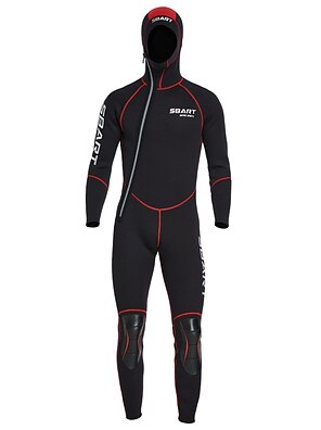 cheap -SBART Men&#039;s Full Wetsuit 3mm SCR Neoprene Diving Suit Thermal Warm UV Sun Protection UPF50+ Micro-elastic Full Body Front Zip Hooded - Diving Surfing Snorkeling Windsurfing Solid Color Winter Spring