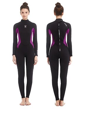 cheap -Women&#039;s Full Wetsuit 3mm SCR Neoprene Diving Suit Thermal Warm UPF50+ Anatomic Design Stretchy Full Body Back Zip - Diving Surfing Snorkeling Windsurfing Patchwork Printed