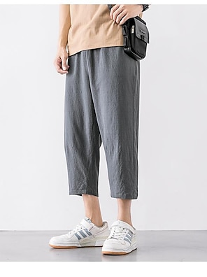 Linen Straight Cropped Pants