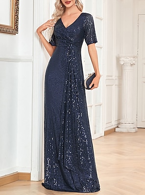 A-Line Blue Wedding Guest Dresses Convertible Infinity Mother