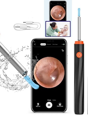 Otoscope Oreille, 1080P HD Kit Camera Oreille D'Élimination Du Cérumen Avec  6 Lu