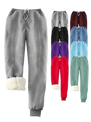 Women's Sweatpants Joggers Cotton Blend Color Block Side Pockets