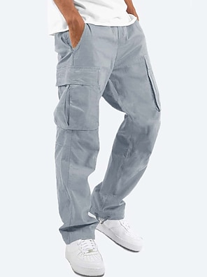 Men Cargo Pants Multi Pocket Cotton Blend Outdoor Classic Casual Sports  Straight