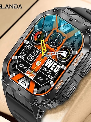 זול -k61pro smartwatch 1.96 מסך amoled bluetooth call sports tracker מצפן מוניטור בריאות שעון חכם לאנדרואיד ios