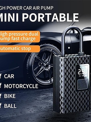 Compresseur d'air Portable, 4000mAh, 150psi, pompe à Air électrique sans  fil/filaire pour pneu de voiture, moto, vélo