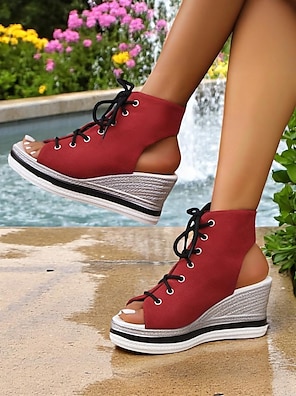 Sandali Con Zeppa E Cinturino Per Donna - Estivi, Comodi, Con Tacco Largo - Stile Espadrillas