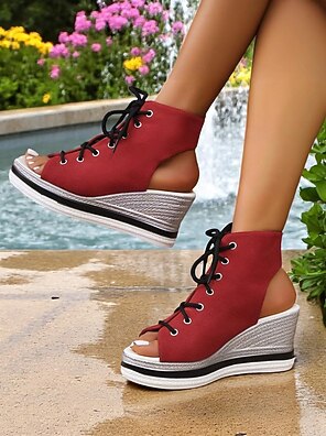 Sandali Con Zeppa E Cinturino Per Donna - Estivi, Comodi, Con Tacco Largo - Stile Espadrillas