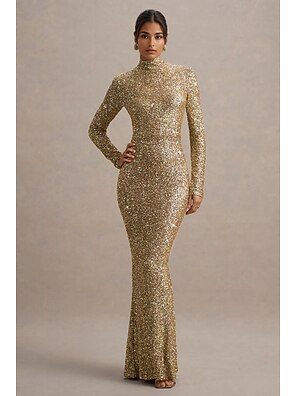 strapless open back dress Pink Sequin Long Sleeve Homecoming Dresses Prom Dress PH357