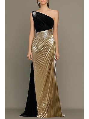 light in the box champagne dresses EUC LIGHT IN THE BOX Champagne Formal One Shoulder Beaded Embellished S