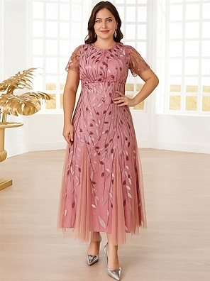 light in the box plus size evening dresses Ever-Pretty Inclusive 2026 Sparkly and Shine Plus Size High-Low A-Line Front Slit Evening Dress main image 0