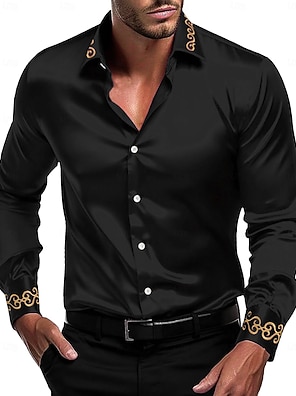 Men Black And Gold Dress Shirt- Online Shopping for Men Black And Gold  Dress Shirt - Retail Men Black And Gold Dress Shirt from LightInTheBox