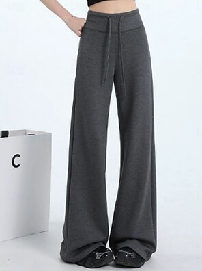 Pantalon De Survêtement Femme VIVISENCE - Taille Élastique, Jambes Larges, Tissu Doux Coton - Confort Maison, Sport, Balade - 2