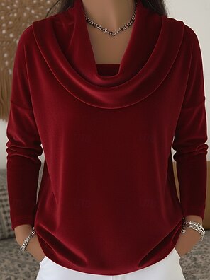 Chemisier Femme Décontracté Noël – Haut En Maille Col V, Manches Demi-longues, Motif Festif Pour Les Fêtes