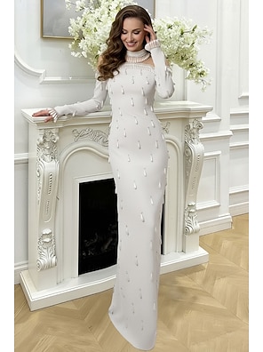 long dress for woman REORIA Women'S Sexy Round-Neck Long Dress Beach Vibes Dresses Women'S –  Verve Active