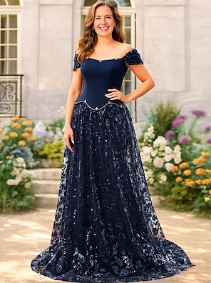 sachin and babi light blue dress SCOMCHIC Womens Plus Size Formal Dresses Off The Shoulder Wedding Guest  Cocktail A-Line Split Maxi Dress with Pockets Eggplant at Amazon Women's  Clothing store main image 0