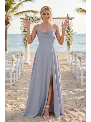 lan ting bridesmaid dresses Spaghetti Straps Lavender Elastic Satin Bridesmaid Dress With Lace US2 / Custom Color