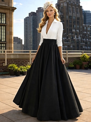 long floral prom dresses Two Pieces Black A-line Scoop Prom Dress/Evening D – SELINADRESS Gold Foil Evening Gown Size:W42/32