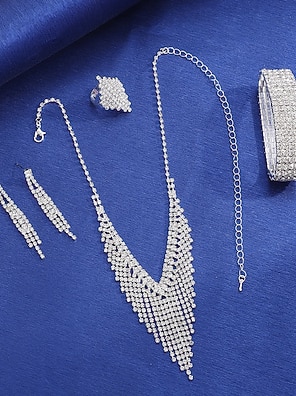 Bruidssieradenset voor dames - Deze elegante 4-delige sieradenset heeft