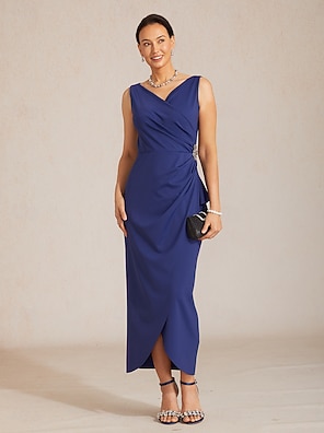 midi length fit and flare dresses Sleeveless Midi Fit And Flare Dress | Asymmetrical