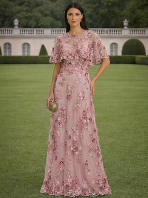 slim fit dress slacks Garden Embroidery Short Evening Dress with Jacket SF237 main image 1