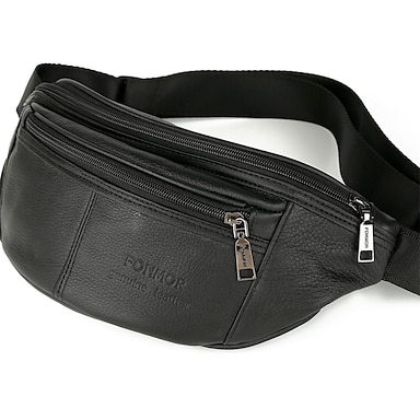 Mens Bumbag Ladies Lightweight Strong Nappa Leather Travel Waist Bag 
