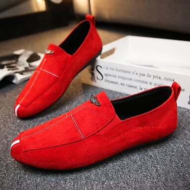 Mens Suede Faux Leather Slip on Loafers Moccasins Smart Casual Driving Shoes 