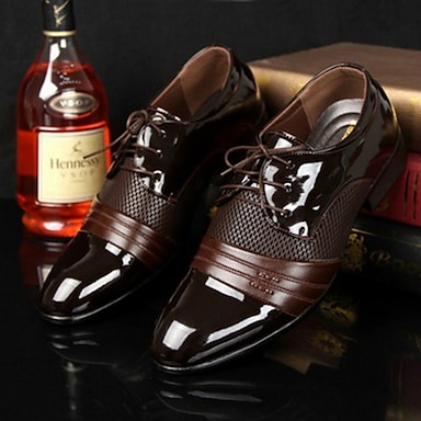 Mens Classic Oxfords Leather Shoes Lace Up Party Formal Prom Breathable Shoes 
