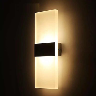 LED Wall Light Bedside Bathroom 6W/12W Rectangle Night Corridor Lamp Sconce 