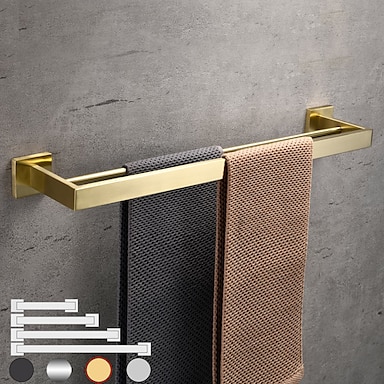 40/50/60cm Towel Rail Rack Holder Double Wall Mounted Bathroom Shelf Chrome UK 