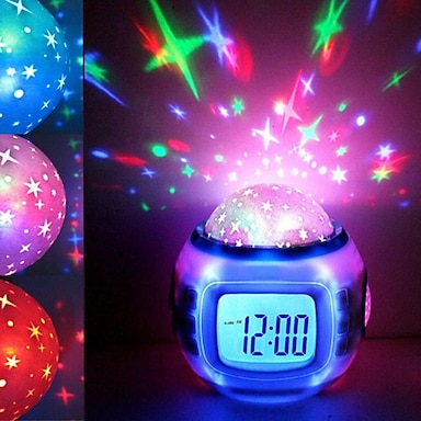 Romantic Star Projector Music Alarm Clock Light Night Lamp Decor Christmas Gift 
