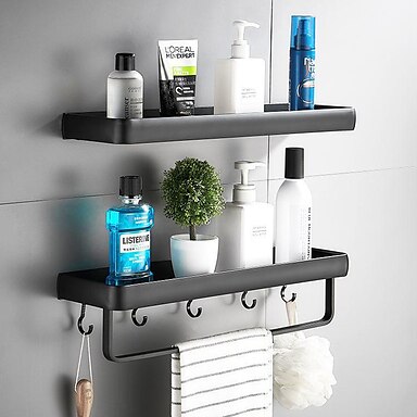 Stainless Steel Shampoo Shower Shelf Bathroom Corner Rack Storage Holder Hanger 
