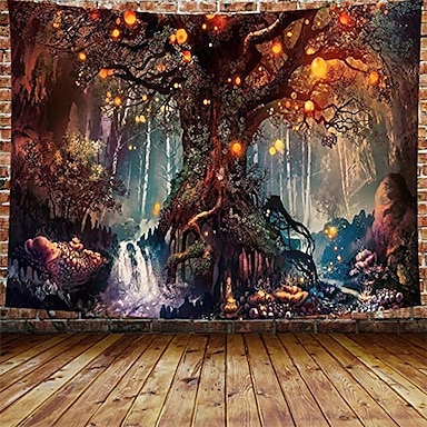 Large Tapestry Mystic Trees and River Art Print Wall Hanging Tapestry Home Decor 