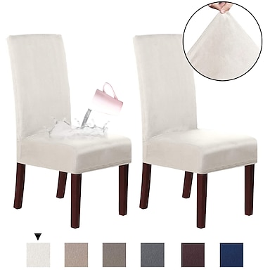 Suede Fabric Dining Chair Cover High Back Dining Chair Cover Slipcover Suede Water Repellent Soft Plain Solid Color Durable Washable Furniture Protector For Dining Room Party 2/4pcs