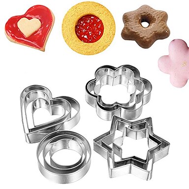 Cookie Cutters Set Mold Baking Cake Biscuit Round Shape Kit Portable Steel New 