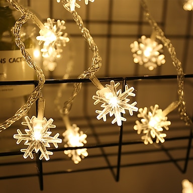 2/3M 20LED String Fairy Lights Xmas Snowflake Lamp Xmas Tree Party Fashion Decor 