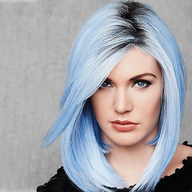 light blue synthetic wig