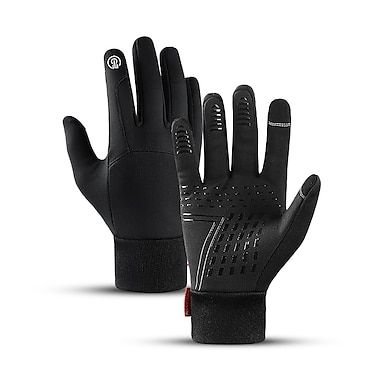 Momoon Ski Gloves Women Girls PU Touch Screen Winter Gloves for Boys Men Waterproof Gloves