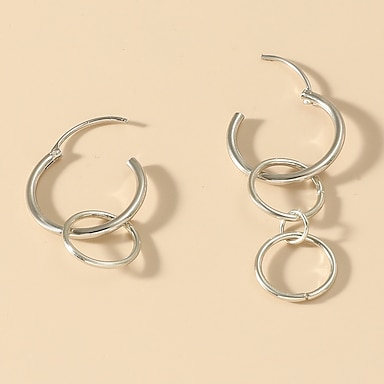 Bohemian Geometric Clip On Earrings Orange Design Exquisite Deco Dangle Drop Proms Club Gift