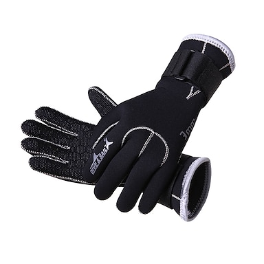 MagiDeal 1 Pair Printed Black M/L/XL 3mm Neoprene Diving Gloves Anti Slip Flexible Thermal Wetsuits Gloves for Snorkeling Winter Swimming Surfing Sailing 