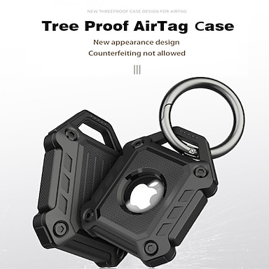 Airtags Case 1 Pack Silicone Non-Slip Leather Case for AirTag Protective Case Cover with Keychain Ring Safety Airtag Tracking Locator Anti-Lost Tracking Locator