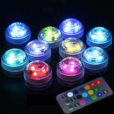 Submersible LED Lights Multi-Color LED Underwater Light with Remote Control for Aquarium Vase Decoration for Special Festival Decoration 
