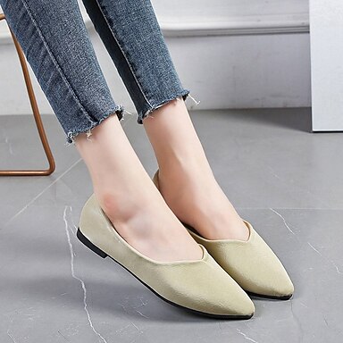 Womens Flats Dress Shoes Ballet Loafers Rivets Pointed Toe Soft Slip On Suede Casual Shoes 