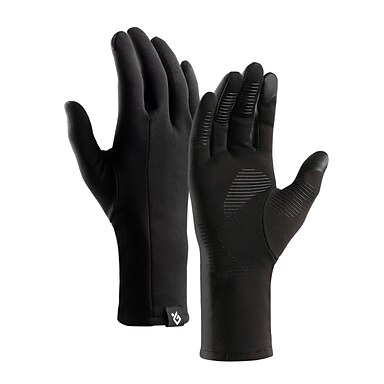 Loritta Mens Winter Gloves Waterproof Touch Screen Running Cycling Warm Windproof Black Gloves 
