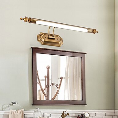 Sconce Vanity Light Bathroom Lamp Wall lamp LED Acrylic Shades Mirror Wall Light Classic Sliver Mirror Light Hotel Bedroom-White Light 56cm+9W 