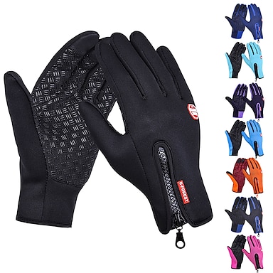 Outdoor Sport Gloves Mens Fitness Gloves Long Finger Winter Windproof Cycling Bi 