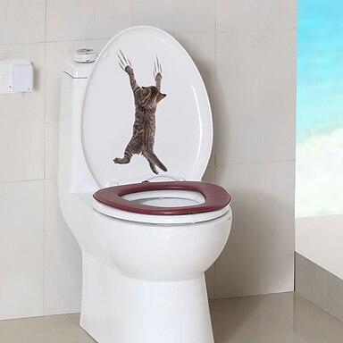 Big Eyes Cat Car Sticker PVC Cartoon Decal Home Bathroom Decoration Accessories 