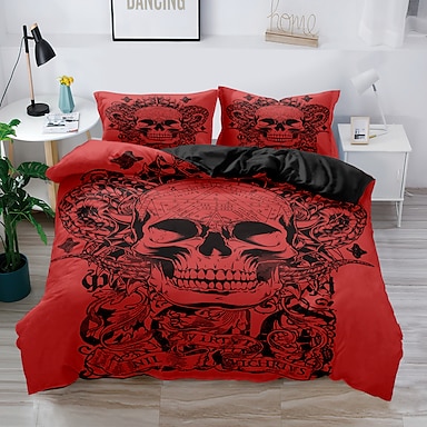 black skull duvet cover