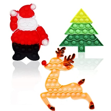Christmas Tree Multi Push it Bubble Pop Fidget Sensory Toy Autism ADHD Stress 