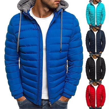 Mens Padded Bubble Hooded Winter Warm Coat Puffer Quilted Jacket Outwear Slim