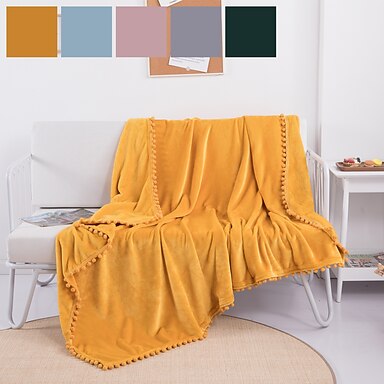 Coral Colored Modern Style Design Artistic Couch Travel Car Ombre Flannel Throw Blanket 50x80inch Office Dorm Sofa Lightweight Breathable and Cozy Blankets for Home Bed